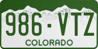 CO license plate 986VTZ