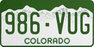 CO license plate 986VUG