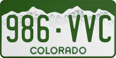 CO license plate 986VVC