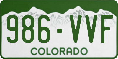 CO license plate 986VVF