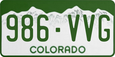 CO license plate 986VVG