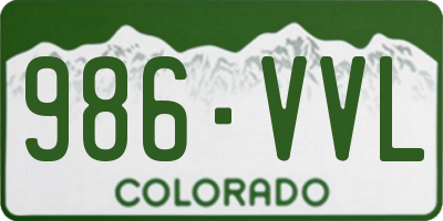 CO license plate 986VVL