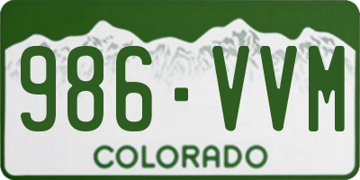 CO license plate 986VVM