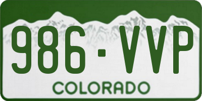 CO license plate 986VVP