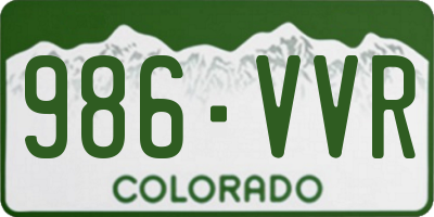 CO license plate 986VVR