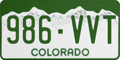 CO license plate 986VVT