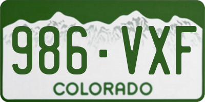 CO license plate 986VXF