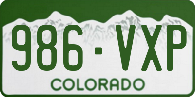 CO license plate 986VXP
