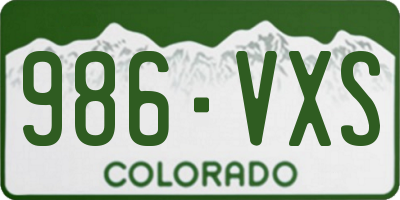 CO license plate 986VXS
