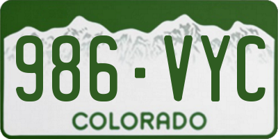 CO license plate 986VYC