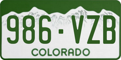 CO license plate 986VZB