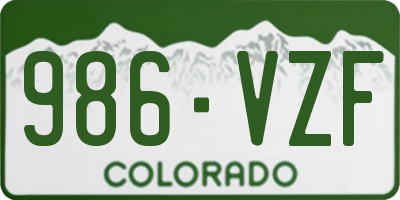 CO license plate 986VZF
