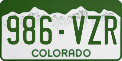 CO license plate 986VZR