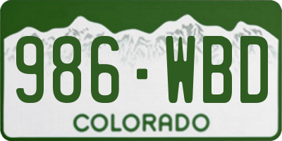 CO license plate 986WBD