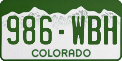 CO license plate 986WBH