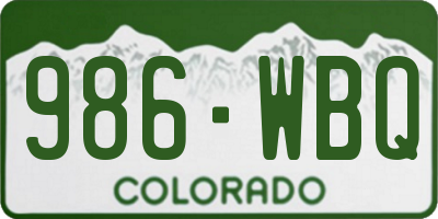 CO license plate 986WBQ
