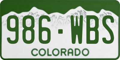 CO license plate 986WBS