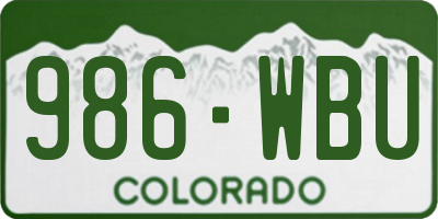 CO license plate 986WBU
