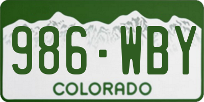 CO license plate 986WBY