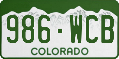 CO license plate 986WCB
