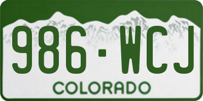 CO license plate 986WCJ