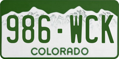 CO license plate 986WCK