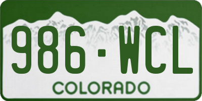 CO license plate 986WCL