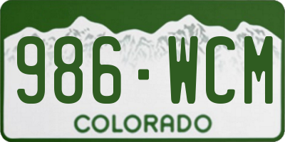 CO license plate 986WCM