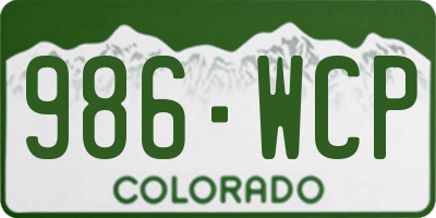 CO license plate 986WCP