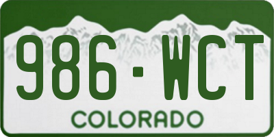 CO license plate 986WCT