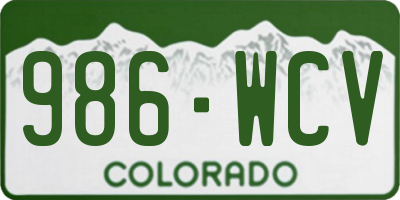 CO license plate 986WCV
