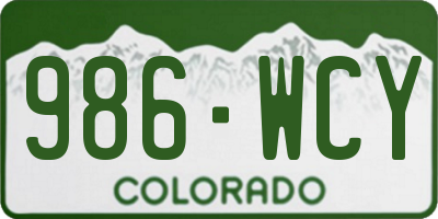 CO license plate 986WCY