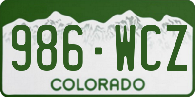 CO license plate 986WCZ