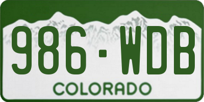 CO license plate 986WDB