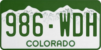 CO license plate 986WDH