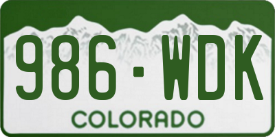 CO license plate 986WDK