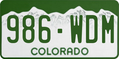 CO license plate 986WDM