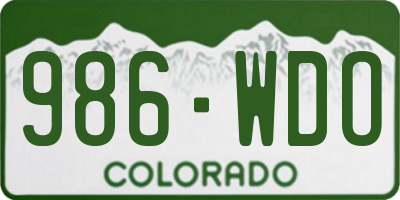 CO license plate 986WDO