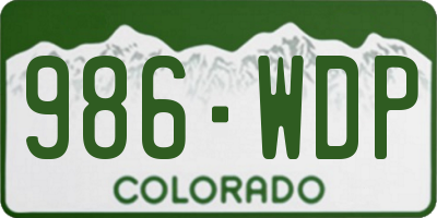 CO license plate 986WDP