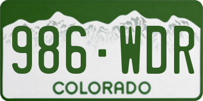 CO license plate 986WDR