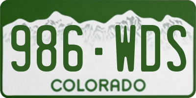CO license plate 986WDS