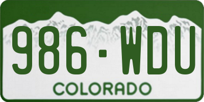 CO license plate 986WDU