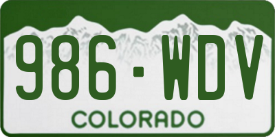 CO license plate 986WDV