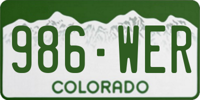 CO license plate 986WER