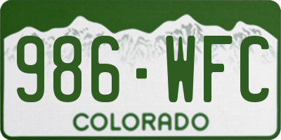 CO license plate 986WFC