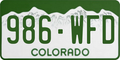 CO license plate 986WFD