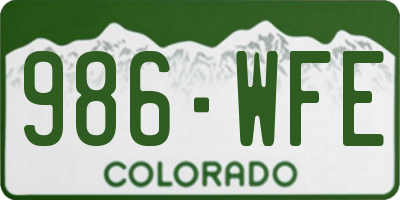 CO license plate 986WFE