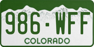 CO license plate 986WFF