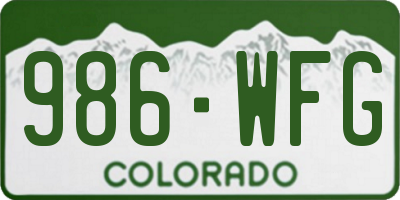 CO license plate 986WFG