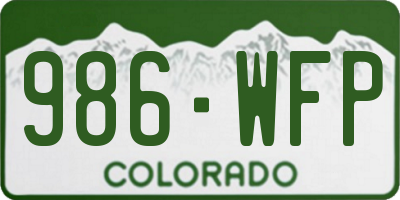 CO license plate 986WFP